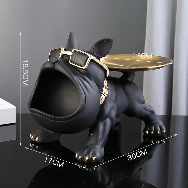 Bulldog Resin Statue – Decorative Dog Figurine & Storage Box