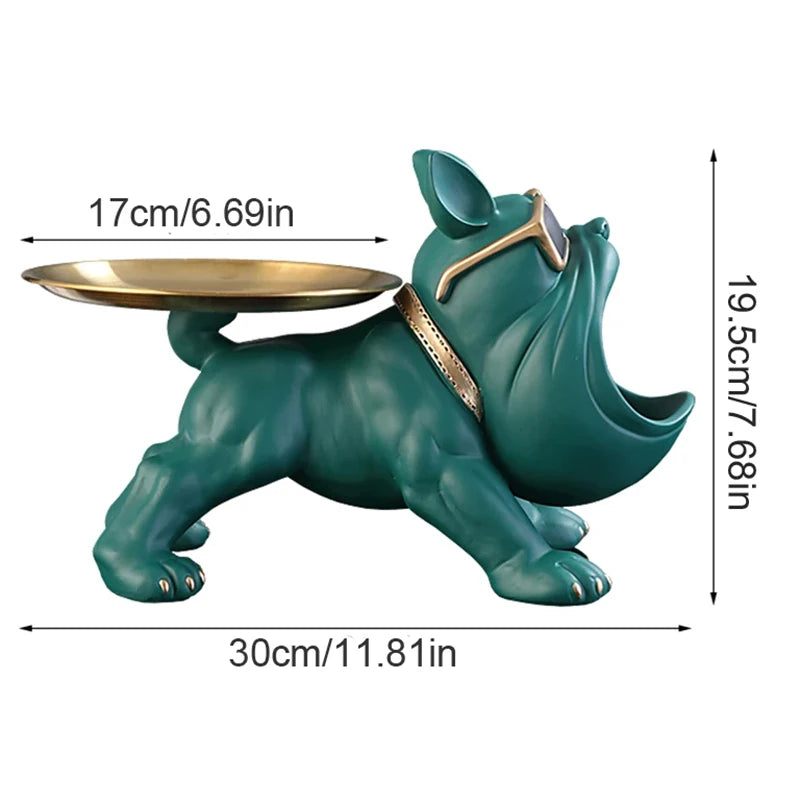 Bulldog Resin Statue – Decorative Dog Figurine & Storage Box