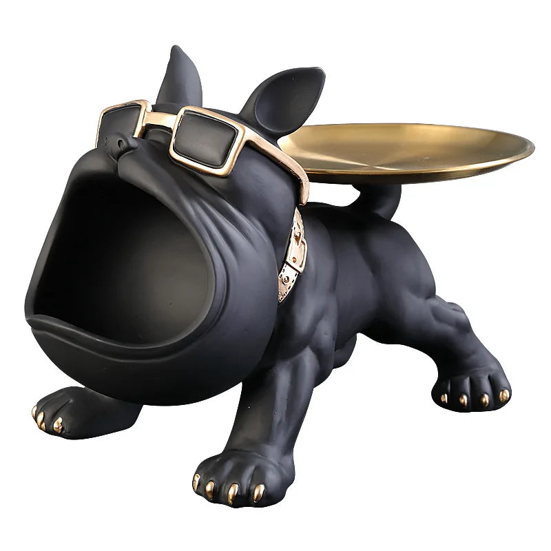 Bulldog Resin Statue – Decorative Dog Figurine & Storage Box