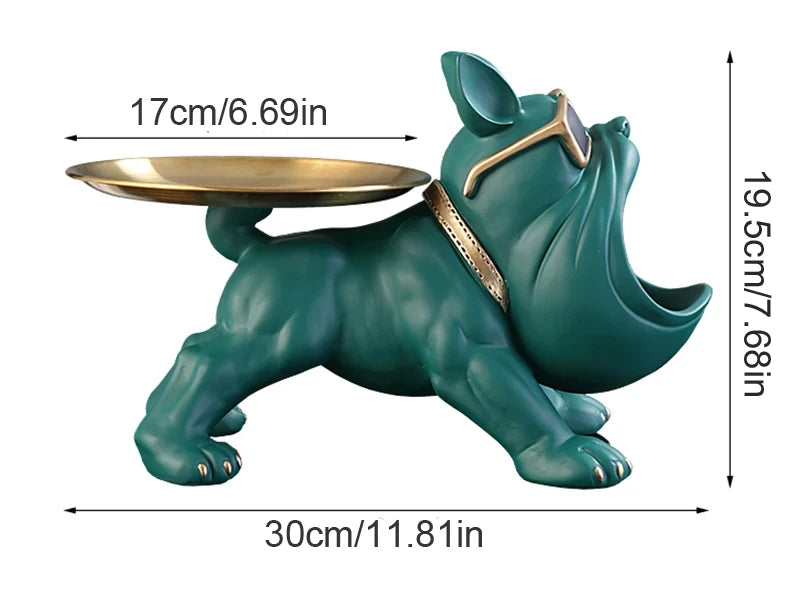 Bulldog Resin Statue – Decorative Dog Figurine & Storage Box