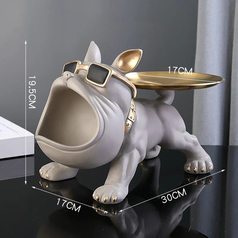 Bulldog Resin Statue – Decorative Dog Figurine & Storage Box