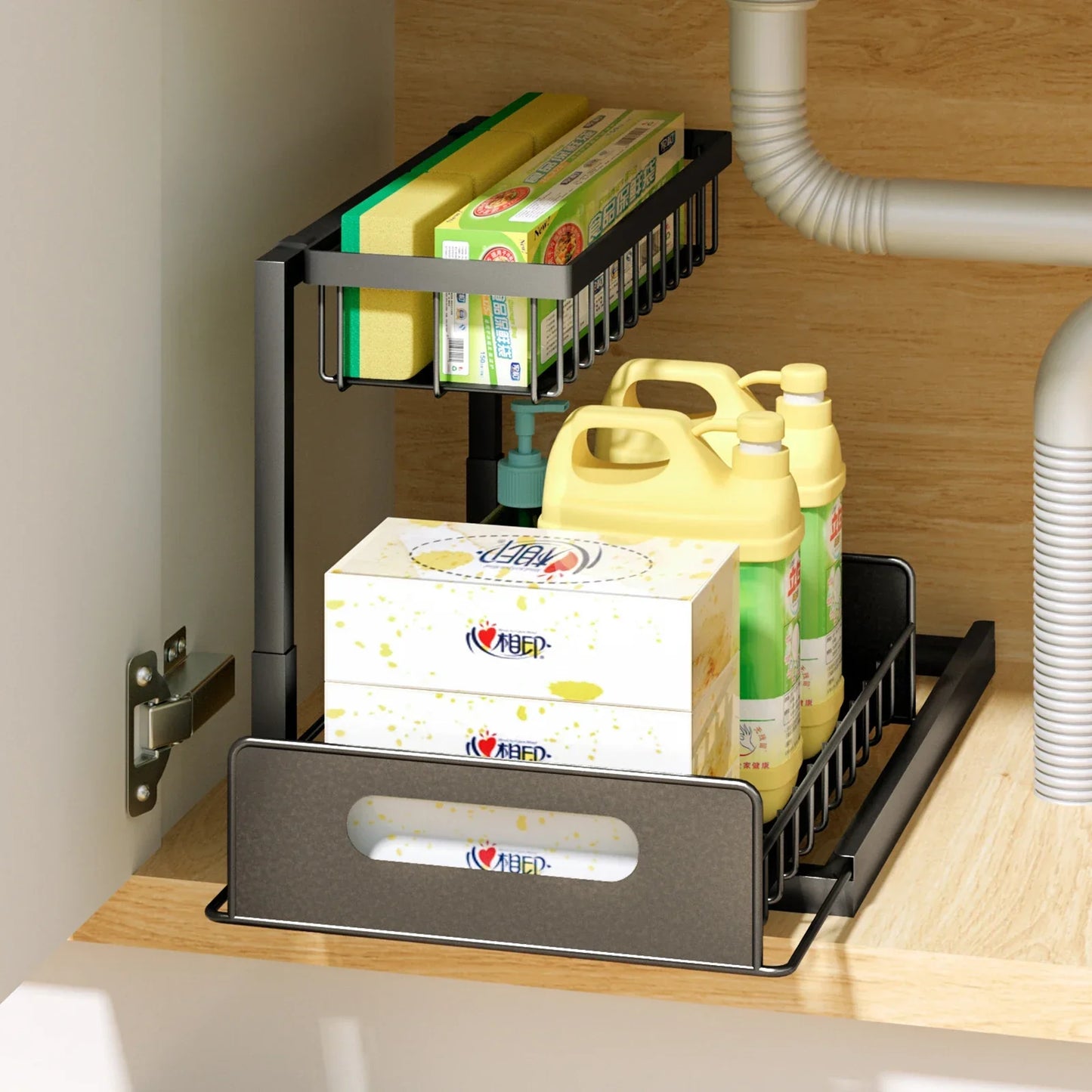 Premium Under Sink Organizer – Sliding Storage Shelf (2 Pack)