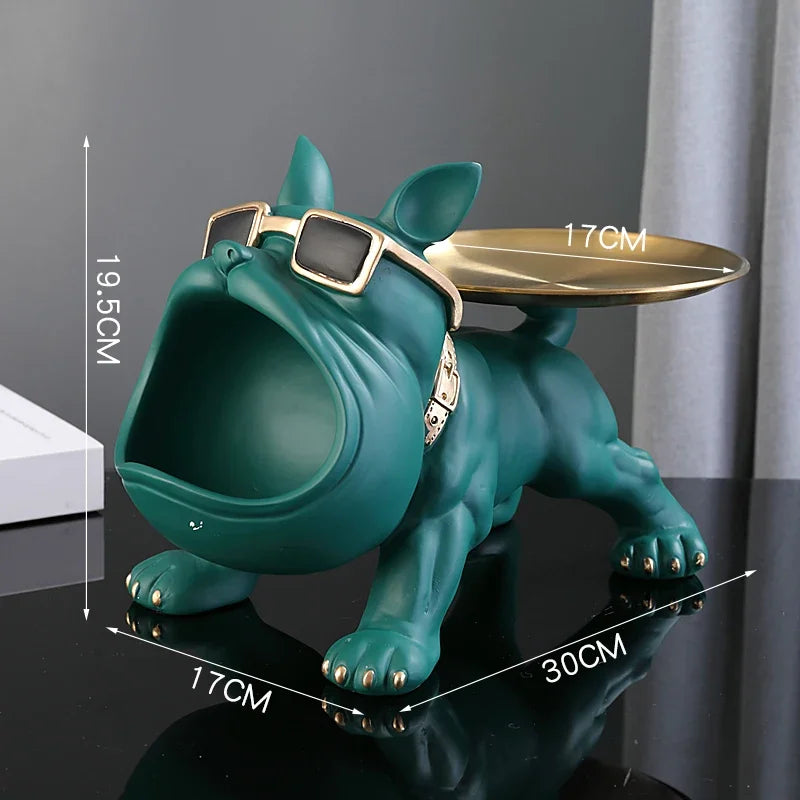 Bulldog Resin Statue – Decorative Dog Figurine & Storage Box
