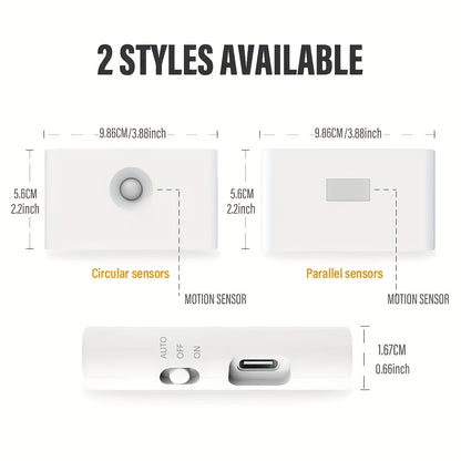 Set of 4 Golden LED Motion Sensor Wall Lights – USB Rechargeable, Matte Finish